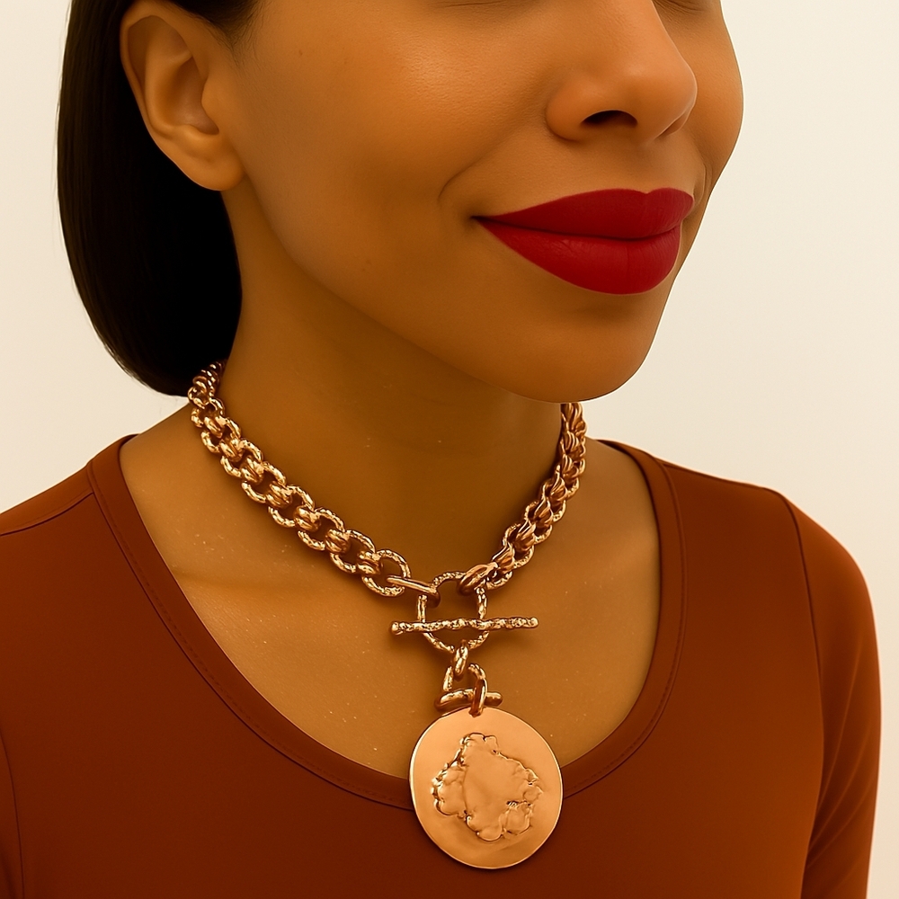 Chico's Rose Gold Crystal Convertible Necklace – Elegant Women's Fashion Jewelry